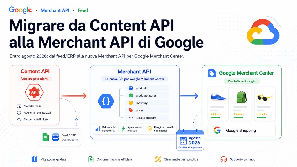 Migration flow from the Content API for Shopping to the Google Merchant API toward Google Shopping